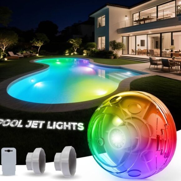 Pool Jet Light LED - Water Powered Underwater Lights for Above & Underground - Picture 1 of 6